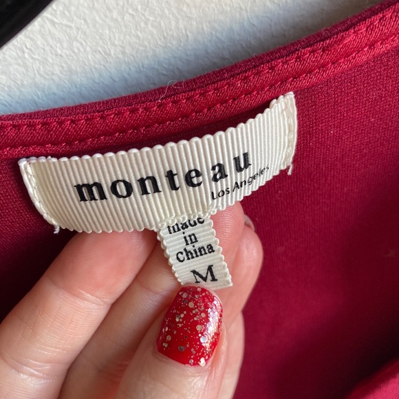 Red Mini Dress with scalloped neckline detail. - Picture 6 of 6